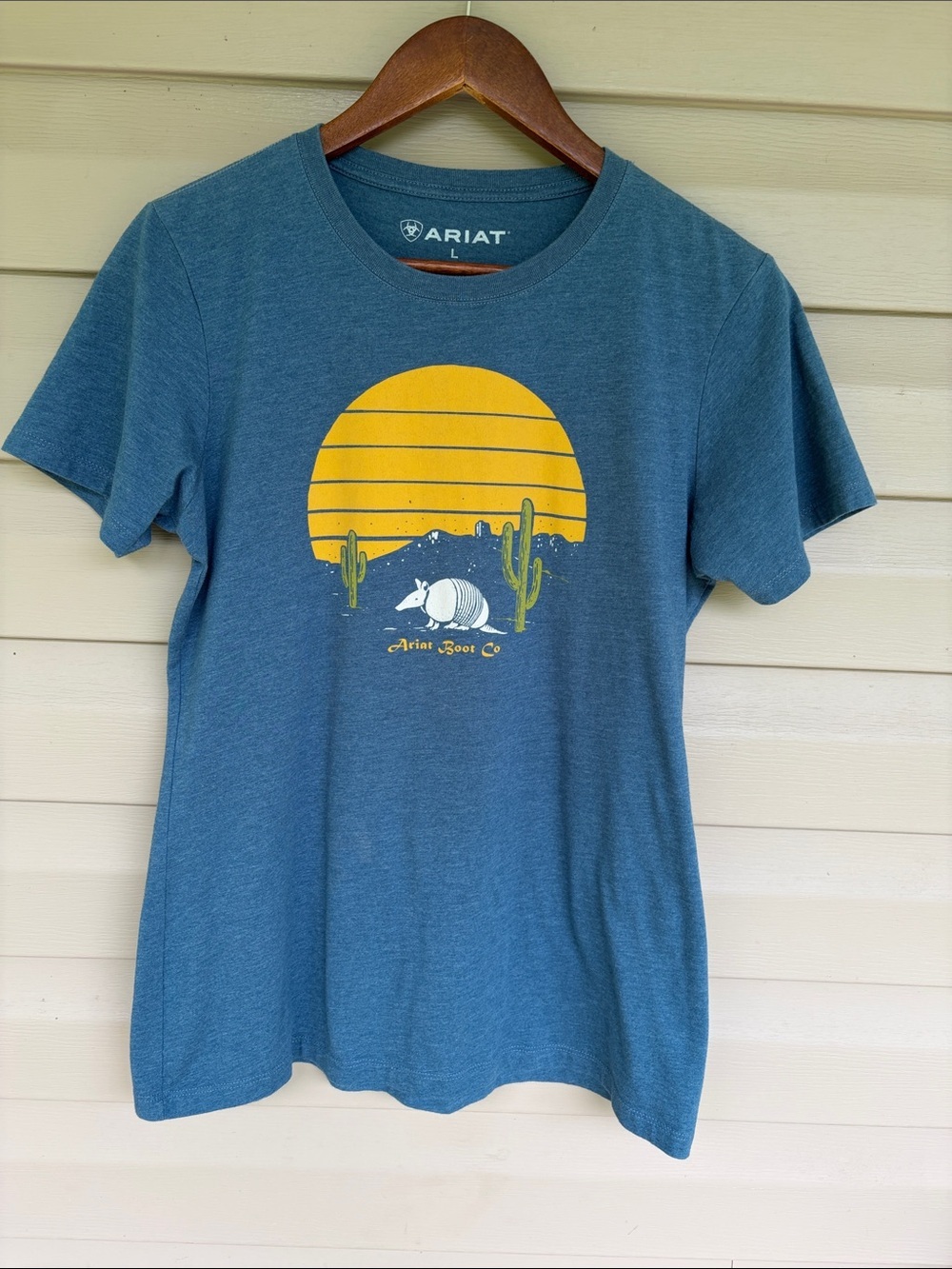 Ariat Blue Heathered Western Armadillo Print Graphic T-Shirt